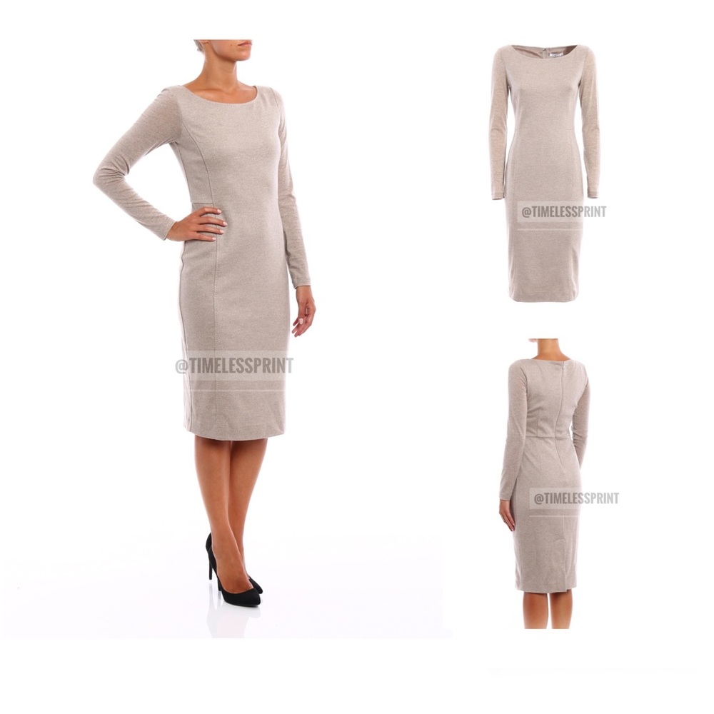 Max Mara Dark Grey Wool/Jersey Dress